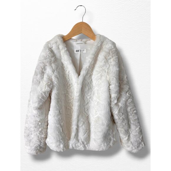 H&M Girls’ Faux Fur Jacket, Size 8-10 - Picture 6 of 7
